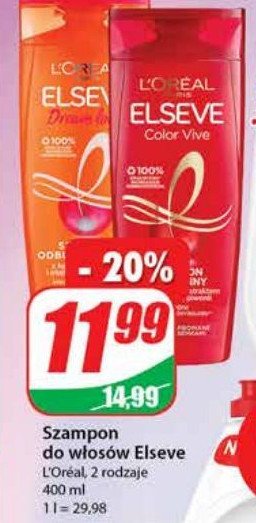 Szampon odbudowuj膮cy keratyna ro艣linna witaminy olejek rycynowy L'oreal elseve dream long promocje