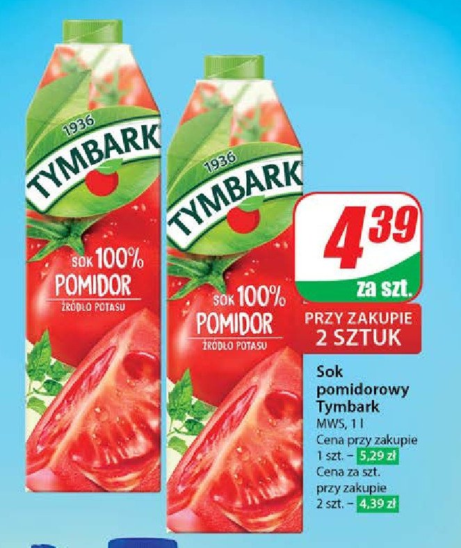 Sok pomidorowy Tymbark 1936 promocja w Dino
