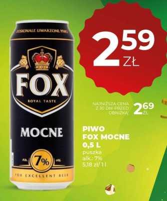 Piwo FOX Mocne 0,5 L promocja w Duży Ben