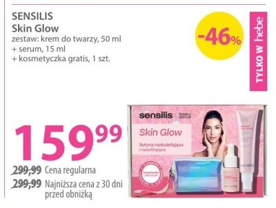 Zestaw SENSILIS Skin Glow krem do twarzy 50 ml + serum 15 ml + kosmetyczka gratis promocja w Hebe