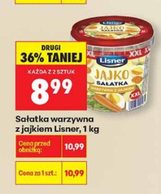 Sałatka warzywna z jajkiem Lisner 1kg promocja w Biedronka