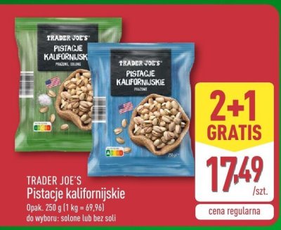 Pistacje kalifornijskie TRADER JOE'S solone lub bez soli promocja w Aldi