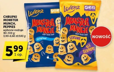 Chrupki Monster Munch, Munchies, Peppies wybrane rodzaje promocja w ABC