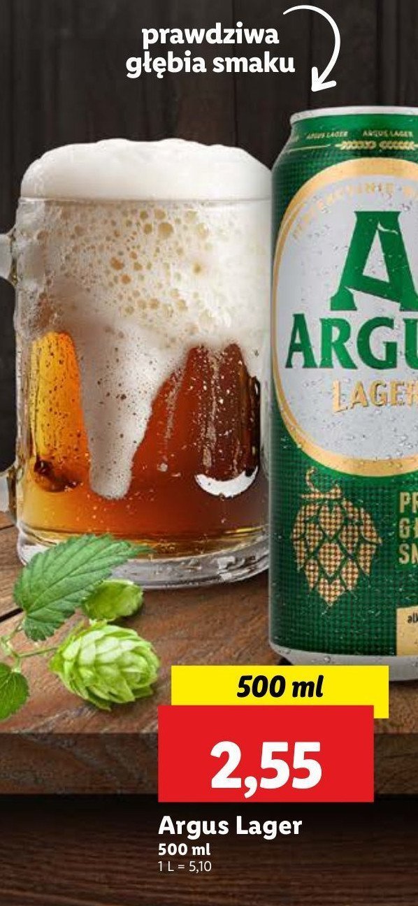 Piwo Argus lager promocja w Lidl