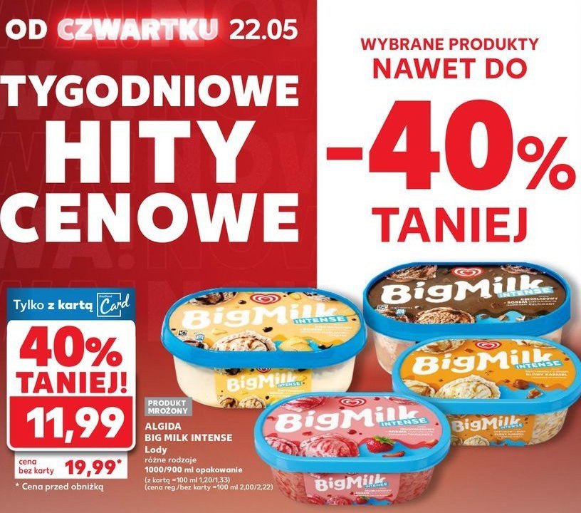 Lody czekolada intense Algida promocja w Kaufland