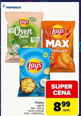 Chipsy Lay's Oven Baked, Max, Fromage 125-215g promocja w Carrefour Market