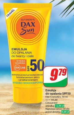 Emulsja do opalania f50+ Dax sun promocja