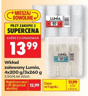 Wkład do znicza zalewany 4x200g promocja w Biedronka