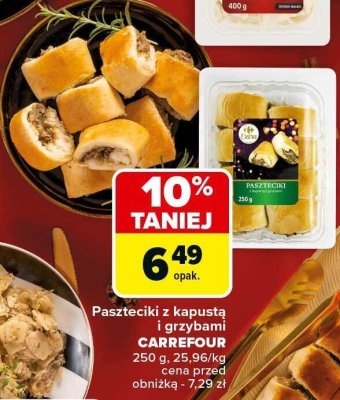 Paszteciki z kapustą i grzybami Carrefour promocja w Carrefour