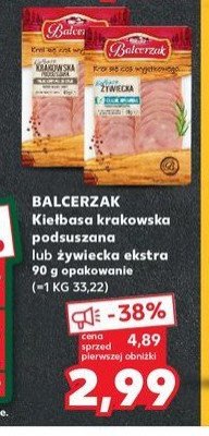 Kiełbasa żywiecka ekstra Balcerzak promocja