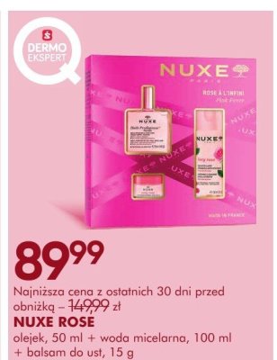 Zestaw NUXE ROSÉ olejek, 50 ml + woda micelarna, 100 ml + balsam do ust, 15 g promocja w Super-Pharm