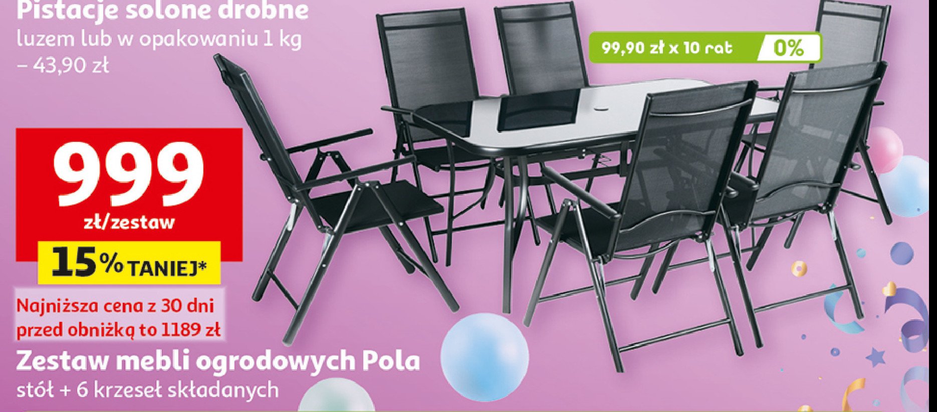 Zestaw mebli pola promocja w Auchan