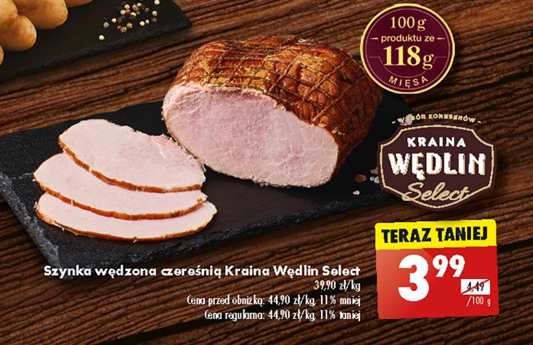 Szynka wędzona czereśnią Kraina wędlin select promocja