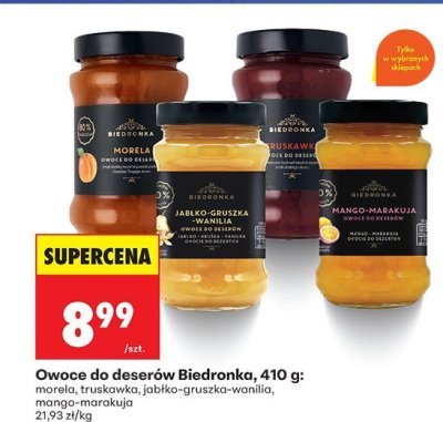 Owoce do deserów Biedronka jabłko-gruszka-wanilia promocja w Biedronka