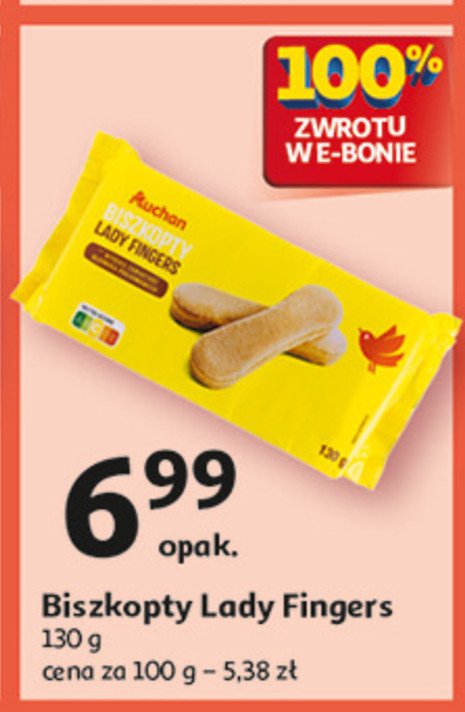 Biszkopty lady fingers Auchan różnorodne (logo czerwone) promocja