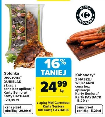Golonka pieczona DUBIELAK z kością promocja w Carrefour