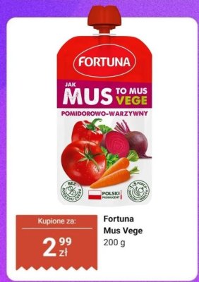 Mus Vege pomidorowo-warzywny Fortuna promocja w Dino