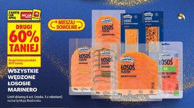 Łosoś wędzony na zimno plastry Marinero promocja w Biedronka