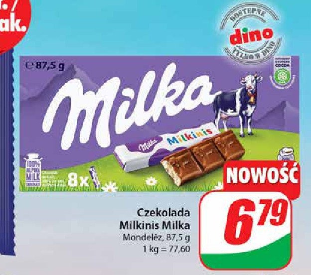 Czekoladki Milka milkinis promocja w Dino