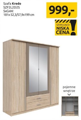 Szafa Kredo SZF2L2D2S promocja w Black Red White