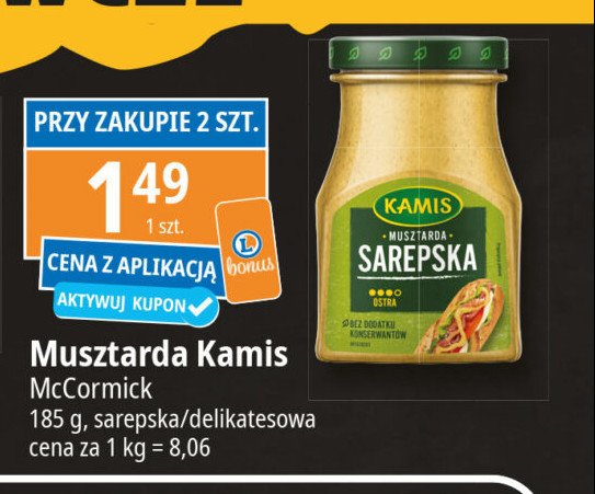 Musztarda delikatesowa Kamis promocja w Leclerc