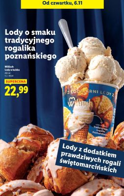 Lody o smaku tradycyjnego rogalika poznańskiego w kubku promocja w Lidl