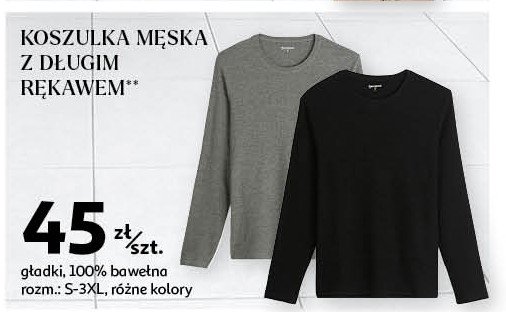 Koszula męska z długim rękawem s-3xl Auchan inextenso promocja