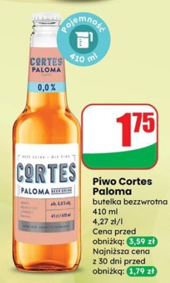 Piwo Cortes Paloma 0.0% promocja w Dino