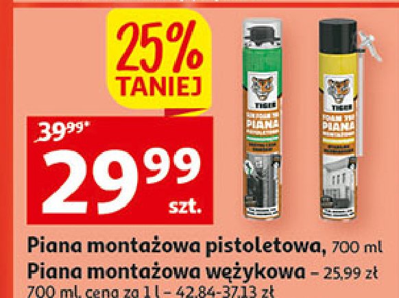 Piana monta偶owa pistoletowa TIGER FOAM promocja