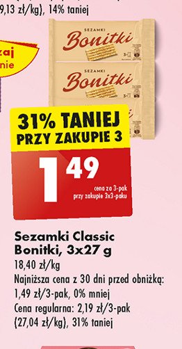 Sezamki classic Bonitki promocja