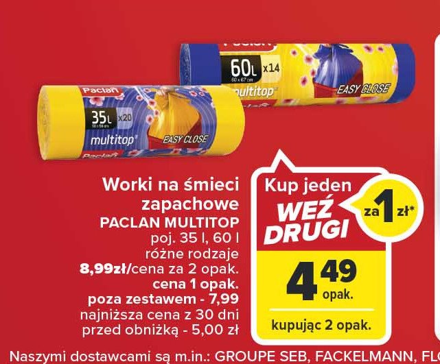 Worki na 艣mieci multitop lux 35 l Paclan promocja