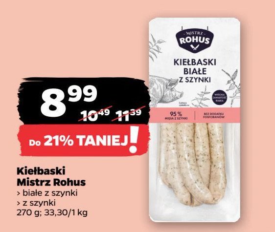 Kiełbaski z szynki Mistrz rohus promocja w Netto