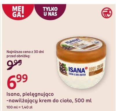 Krem Isana, pielęgnująca nawilżająca do ciała, 500 ml promocja w Rossmann