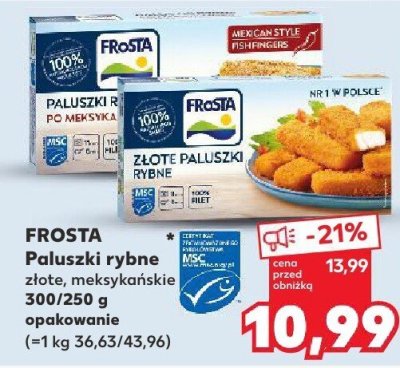 Paluszki rybne złote Frosta promocja w Kaufland