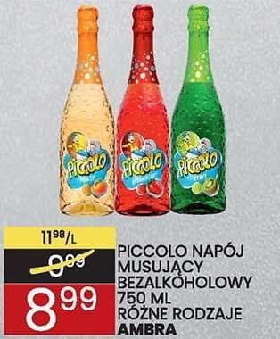 Napój PICOLLO musujący bezalkoholowy 750 ml różne rodzaje AMBRA promocja w Wafelek