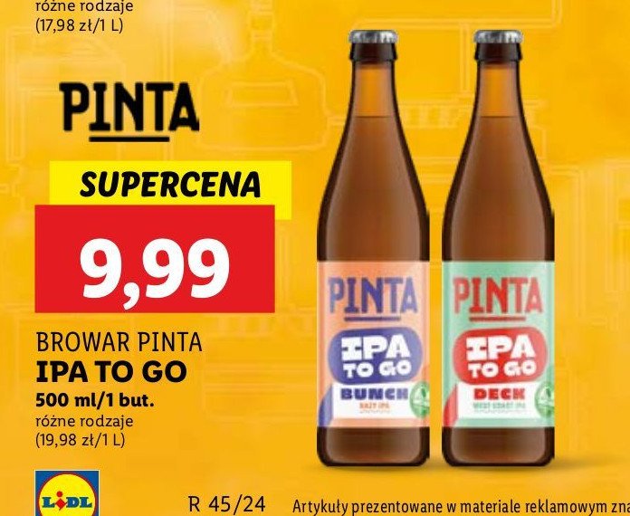 Piwo deck Pinta ipa to go promocja w Lidl