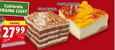Ciasto czekoladowe/krówka/adwokat Cukiernia KRAJNA CIAST promocja w Prim Market