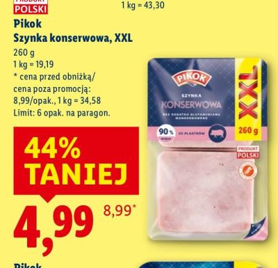 Szynka konserwowa XXL promocja w Lidl
