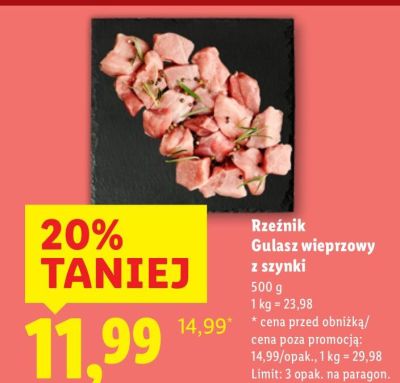 Gulasz wieprzowy z szynki promocja w Lidl