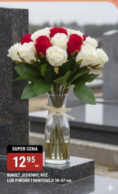 Bukiet jesienny, róż lub piwonii i hortensji 30-47 cm promocja w bi1