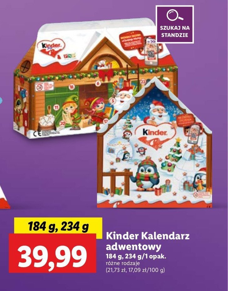 Kalendarz adwentowy 3d Kinder promocja