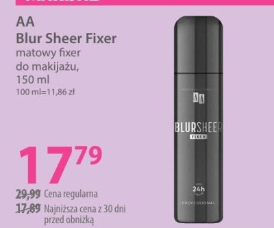 Fixer Blur Sheer matowy do makijażu promocja w Hebe