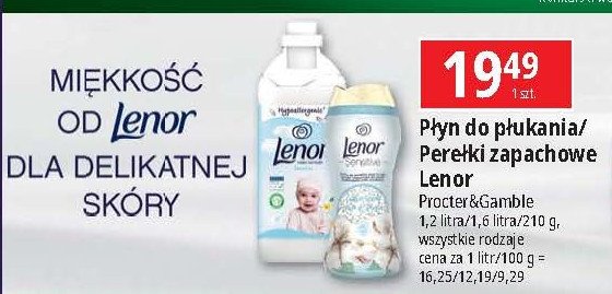 Perełki zapachowe Lenor sensitive promocja