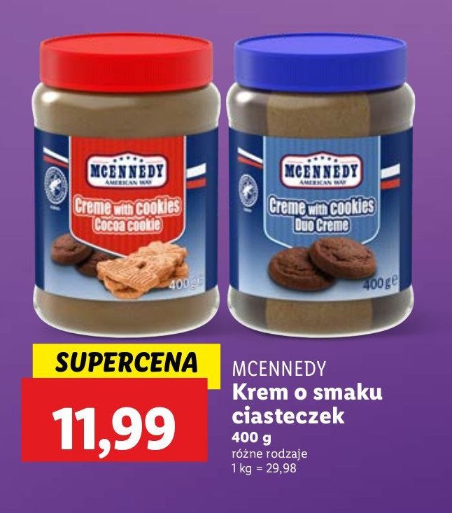 Krem kakaowy z kawa艂kami ciastek Mcennedy promocja
