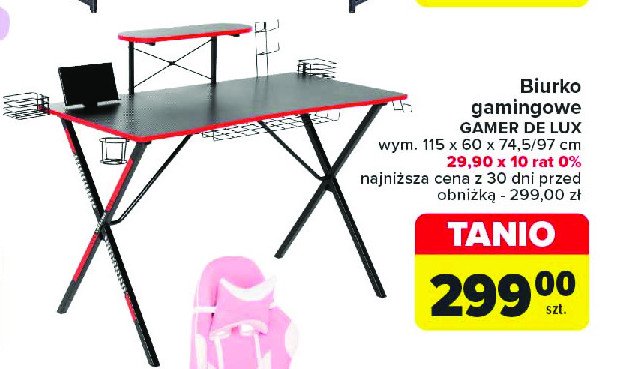 Biurko gamer de luxe promocja
