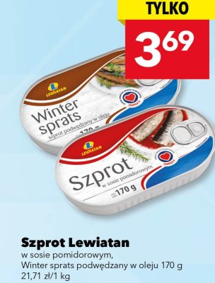 Szprot Lewiatan w sosie pomidorowym promocja w LEWIATAN
