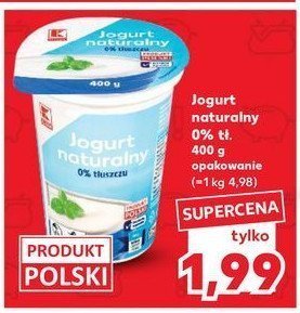 Jogurt naturalny 0% K-classic promocja w Kaufland