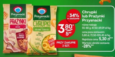 Chrupki Prażynki Przysnacki Zielona Cebulka 55-80g promocja w Żabka
