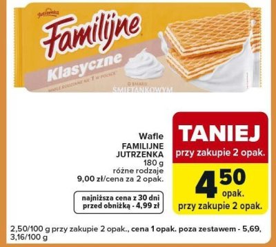 Wafle FAMILIJNE JUTRZENKA promocja w Carrefour Express