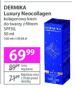 Krem do twarzy na dzień spf 50 Dermika luxury neocollagen promocja